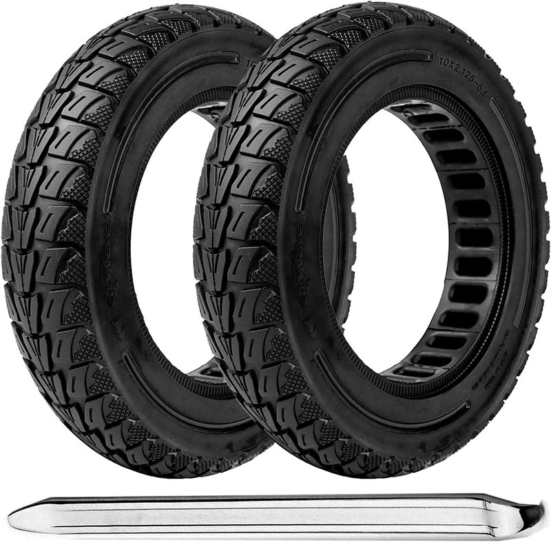 TOCBEUU 10X2.125 Inch Solid Tires for Electric Scooter, 50/75-6.1 Replacement Wheel, 10X2.125 Rubber Tyre for Gotrax G4/XR/VR& Turboant X7 MAX/Pro/M10& F25& Xiaomi M365/Pro/Pro 2/1S-Black (2PCS) - Image 1